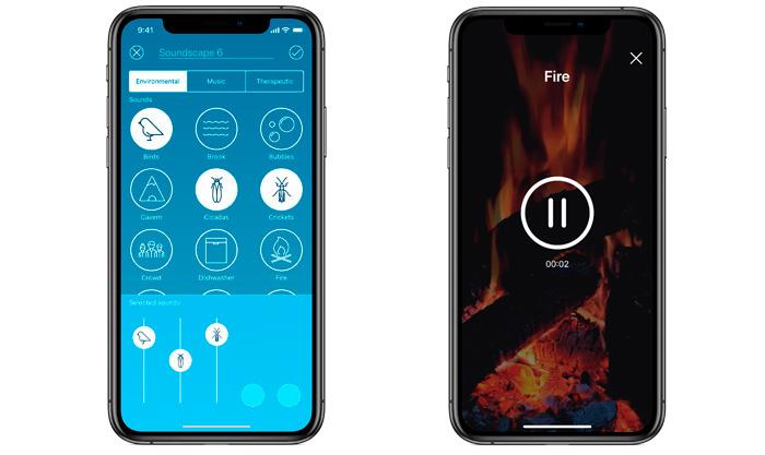新 iPhone 向けリリーフアプリのカラースキームと音風景